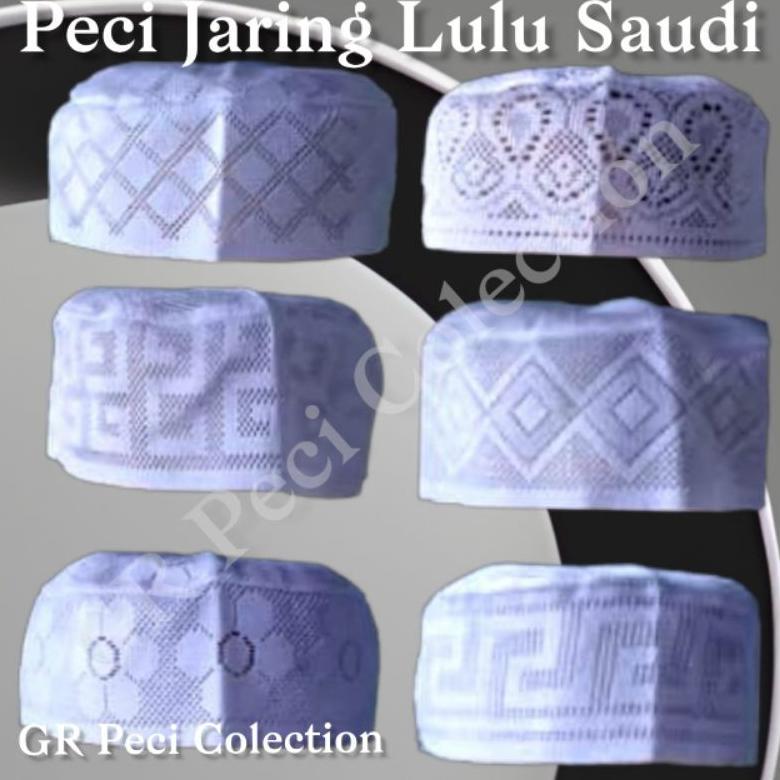 Terlaris Peci Kopiah Jaring Lulu Saudi Kualitas Premium / Peci Lulu Al-Bukhari Terlaris / Peci Kopia