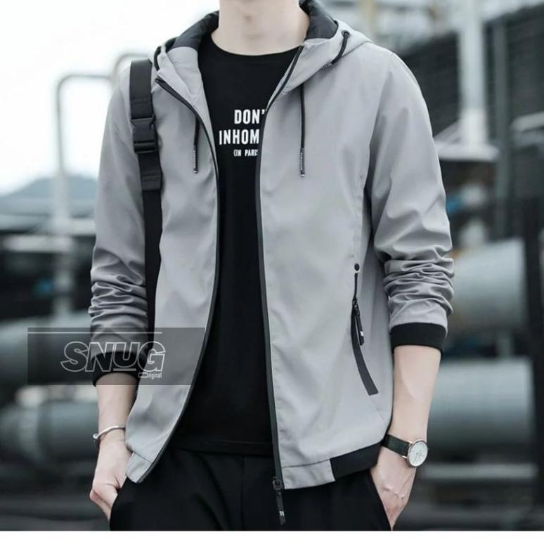 100% AMAN JAKET BOMBER HODDIE/JAKET CASUAL PRIA ORIGINAL  BAHAN TASLAN