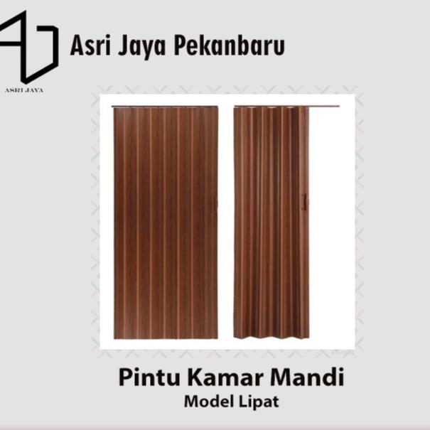 Pintu Kamar Mandi Lipat PVC / Folding Door / Pintu Polos PVC Set (Khusus Daerah Luar PEKANBARU, Hara