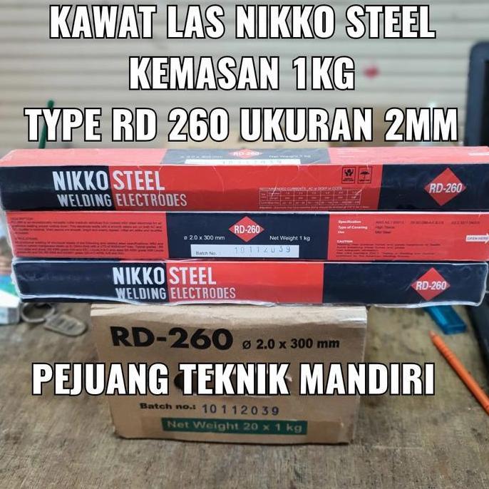 KAWAT LAS NIKKO STEEL RD260 2MM / KAWAT LAS NIKKO RD260 2 MM