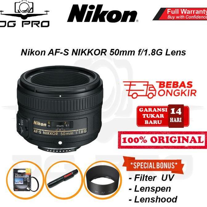 Nikon AF-S NIKKOR 50mm F1.8G - Lensa Nikon 50mm F1.8 G For Kamera SLR
