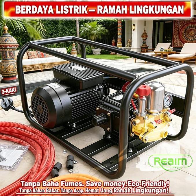 REAIM Pompa semprot listrik bertekanan tinggi untuk pertanian alat penyemprot pertanian portabel mul