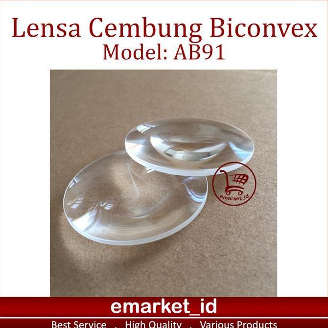 Lensa Cembung Biconvex AB91 / Kaca Pembesar Ultra Clear Lens / Virtual