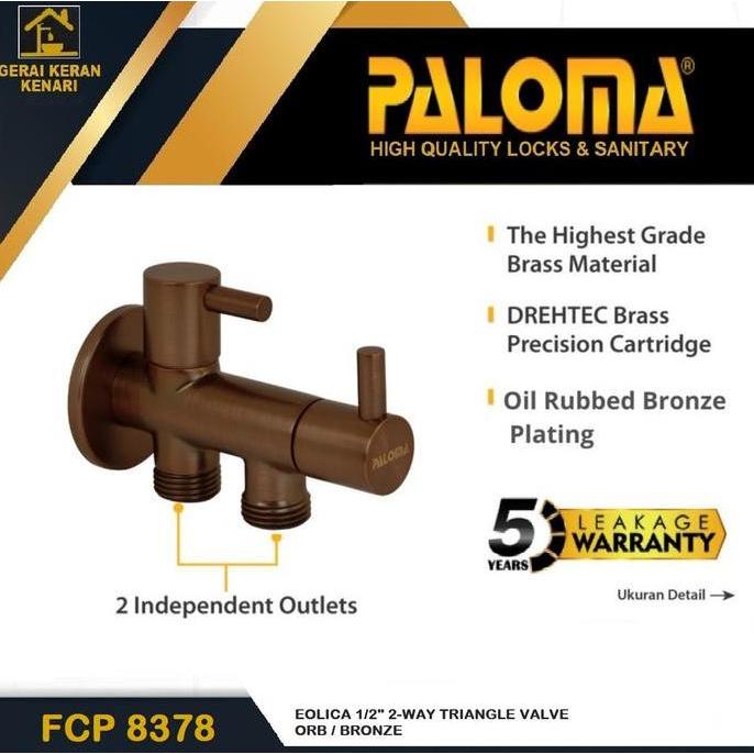 PALOMA 2 STOP KRAN CLOSET KERAN TOILET SHOWER FCP 8378 WARNA ORB/ANTIQ