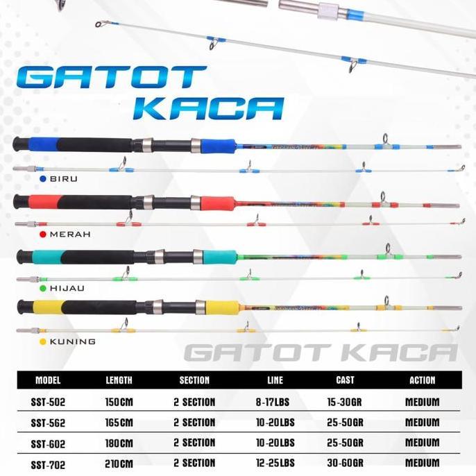 Veii- New- Joran Pancing Sn Gatot Kaca Fiber Transparan Solid 165Cm - 240Cm (Sambung Drat) Laut Kuat