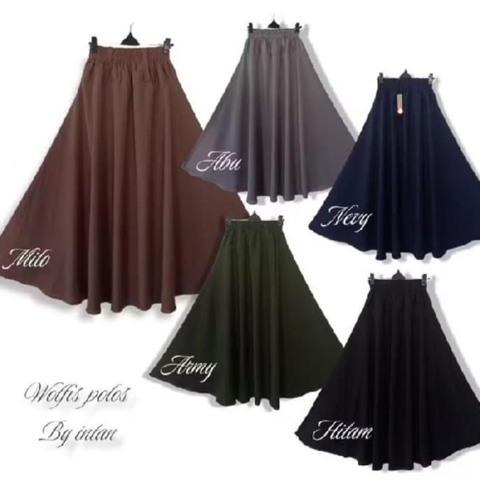New- Rok Payung Panjang Polos/Rok Payung Wanita