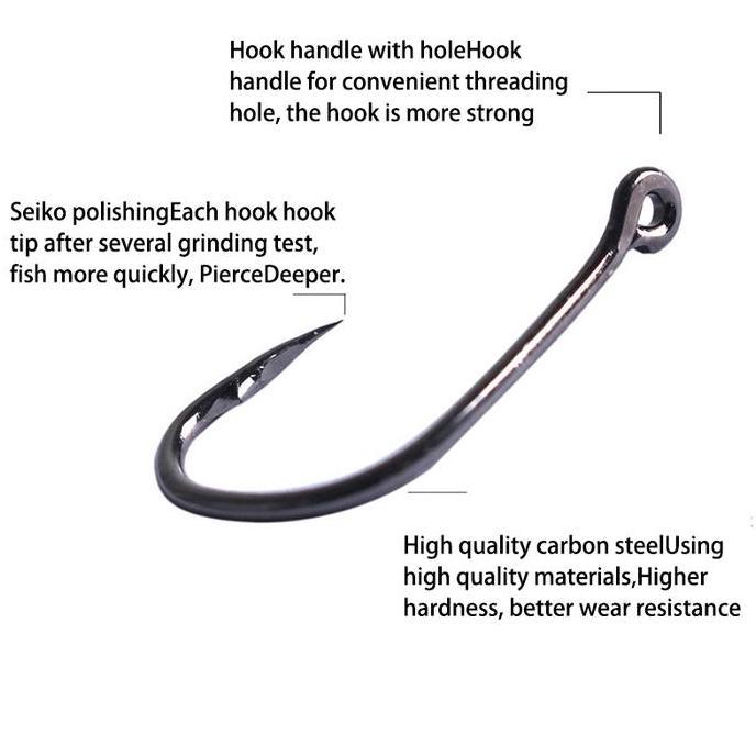 Pesca- New- 300Pcs Kail Pancing/Kail Pancing Bahan Baja Karbon/Fishing Hook