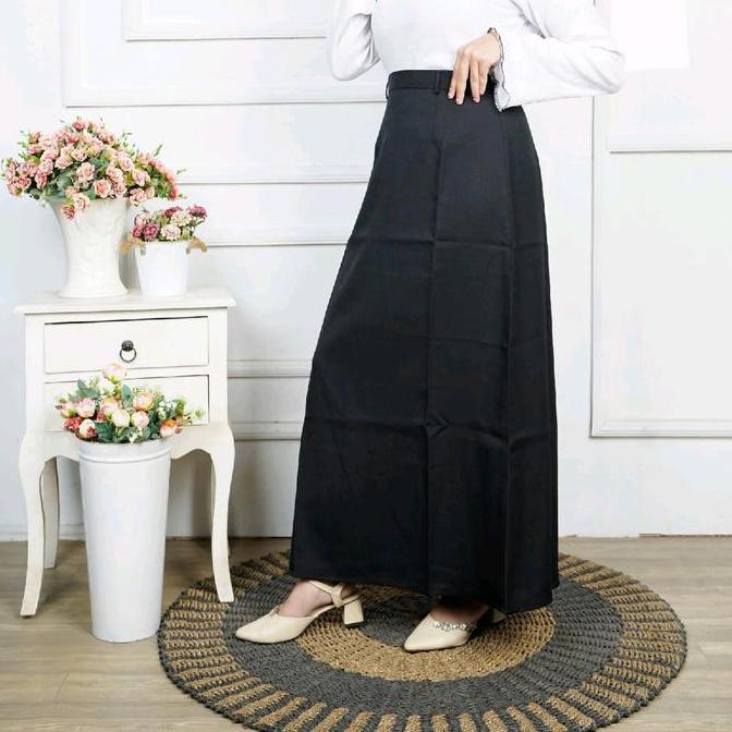 New- Rok Kerja Model A Bahan Kantoran / Rok Guru A Line / Rok Maksi / Rok Formal Wanita Karet Panjan