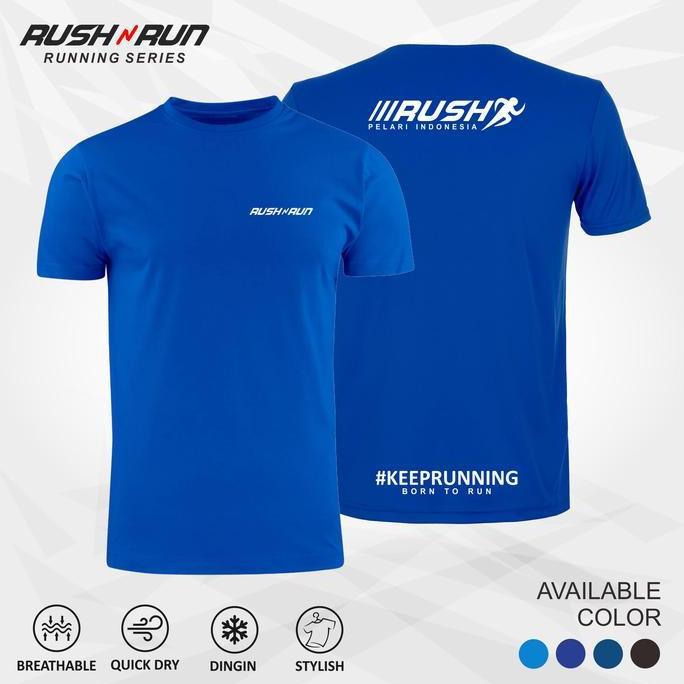 Sport- New- Kaos Olahraga Running Pria Baju Lari Runing Sport Pelari Indonesia By Rush N Run