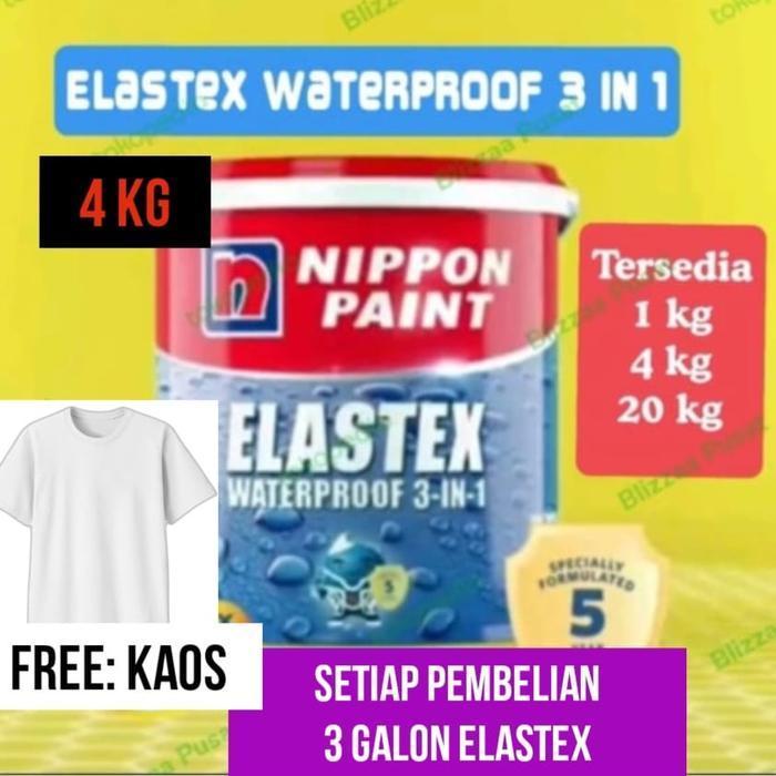 Elastex 4 kg Waterproof 3 in 1 Nippon Paint Elastex 4kg Abu2 Putih Elastex Warna 4 Kg Galon Nippon P
