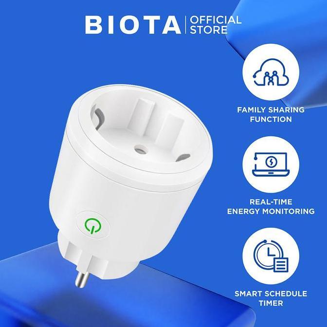 nielmarts- BIOTA Smart Plug - Colokan Portabel Otomatis Untuk Semua Elektronik Watt Meter Wifi Wirel