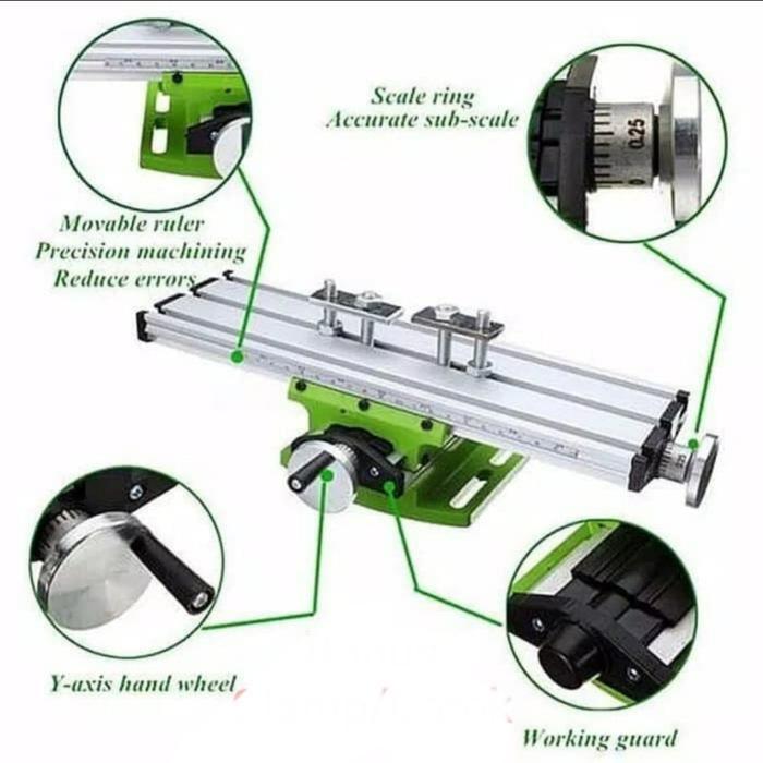 Meja Cross XY Mesin Milling Bor Duduk