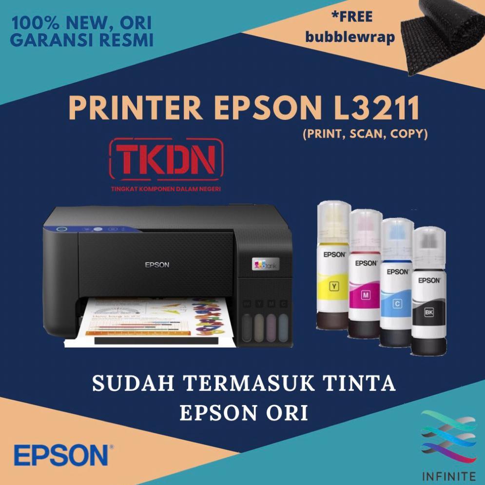 Printer Epson L3210 L L3211 All in One (Print Scan Copy) Tinta ORI Pengganti L3110 L 3110 L360 - Tin