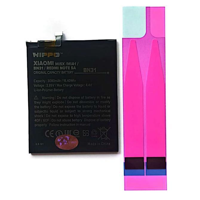 Baterai Hippo Xiaomi Redmi Note 5A Prime Bn31 3080 mAh Resmi Diskon