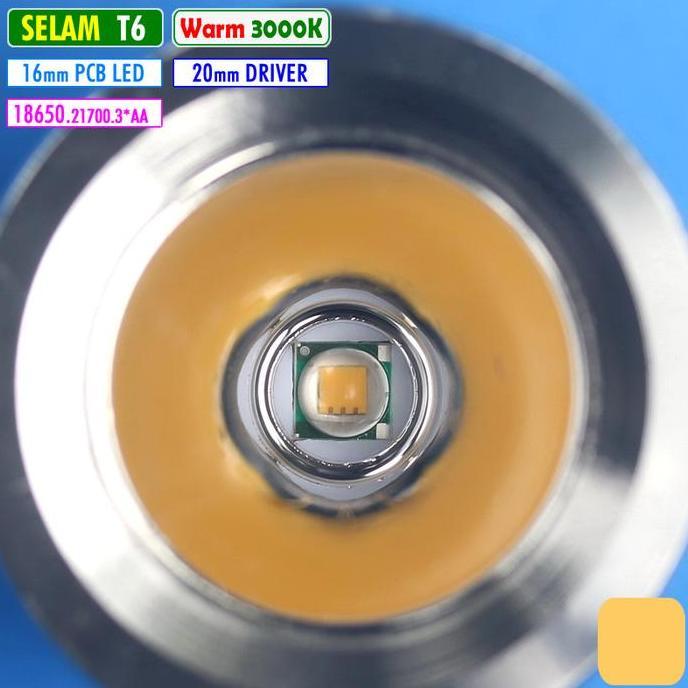 SENTER SELAM LED CAHAYA WARM DIVING SCUBA SNORKEL 40 METER CASING ALUMUNIUM XML T6 SAKLAR BELAKANG A