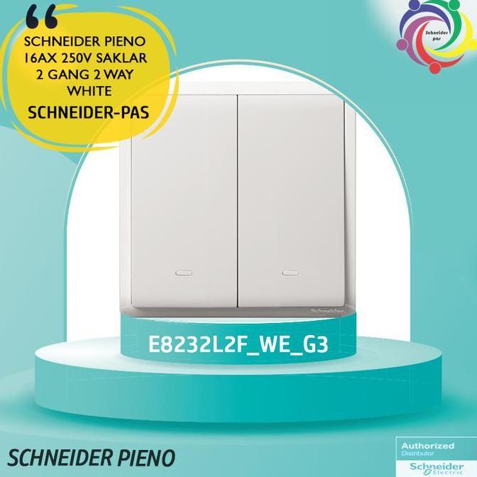 SCHNEIDER PIENO 16AX 250V SAKLAR 2 GANG 2 WAY WHITE