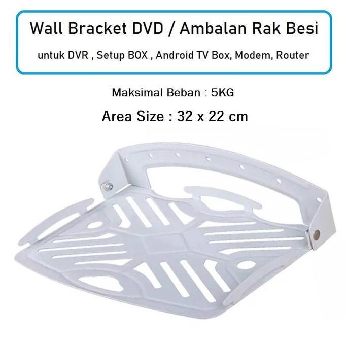 Bisacod,- Ambalan Rak Besi Bracket Holder Mesin Dvd Dvr Cctv Rak Dinding Lipat Taruh Proyektor Mini 