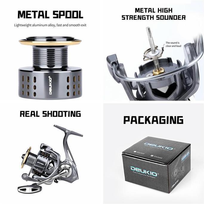 Coralov Deukio Reel Pancing DA2000-7000 Ril Pancing Kuat Full Metal Reel Pancing Spinning Katrol Pan