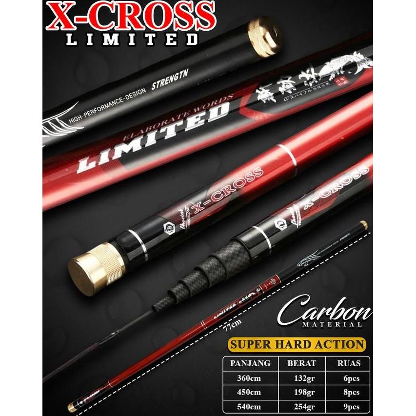 Joran tegek XCross Limited dan Hydra Sage Murah 360cm 450cm 540cm Pancing