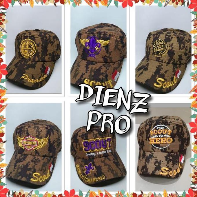 New - Topi Loreng Digital Pramuka Bordir Pria Dan Wanita
