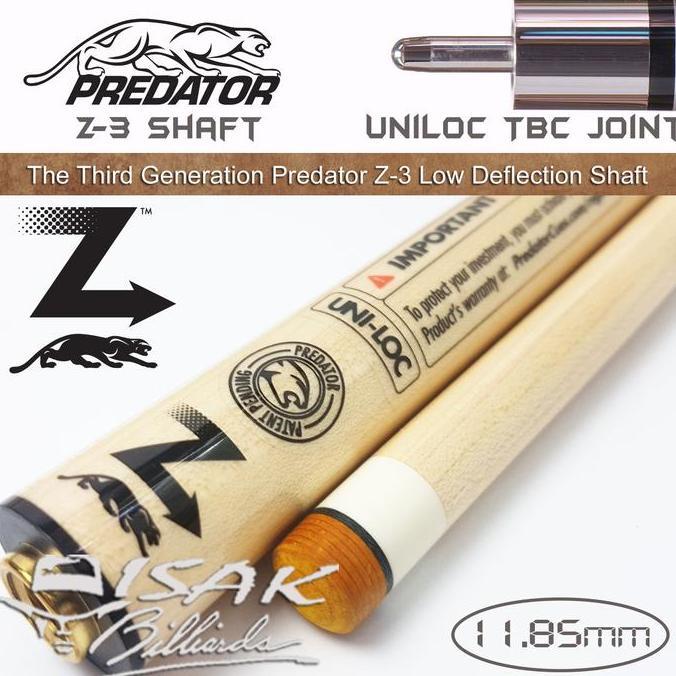 Predator Z-3 TBC Shaft - Uniloc Low Deflection Billiard Stick Biliar