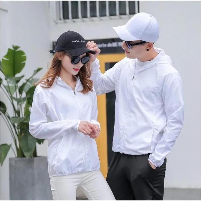 BELI Windbreaker Jacket Olahraga Polos Jogging Bersepeda Lari Anti UV BELI