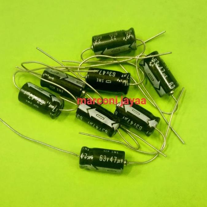 KAPASITOR 47UF 63VOLT POLAR AXIAL BERGARANSI