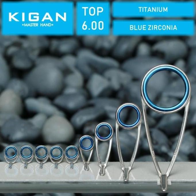 KIGAN ZH Ring Guide Joran Set Spinning ZT02 Titanium Blue Zirconia 6.0