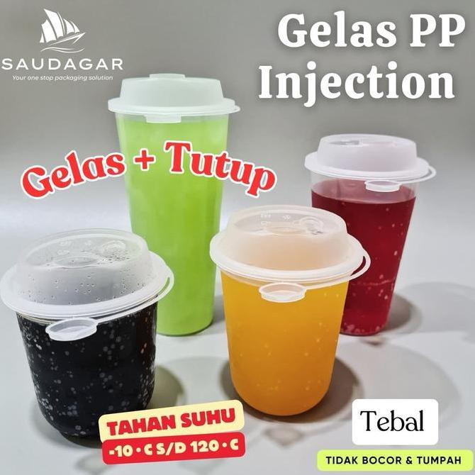 Bora- Gelas Cup Pp Injection / Gelas Thinll 12 Oz / 14 Oz / 16 Oz / 22 Oz