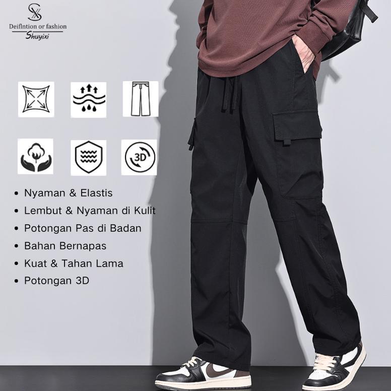 HOT SALE SUYX Celana Panjang Cargo Pria Korean Stlye Celana Outdoor Oversize Celana Pria Celana Karg