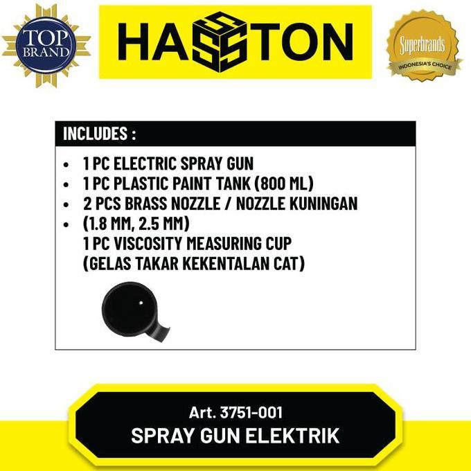 Hasston Spray Gun Cat Elektrik 450W - Electrik Spray Gun - Alat Semprot Cat Serbaguna (3751-001) (TE