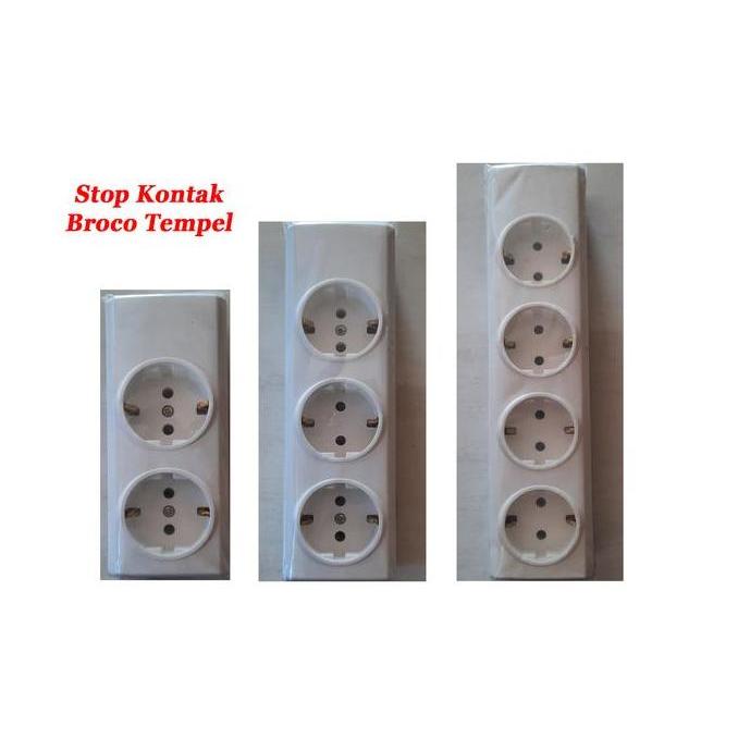 ] Stop Kontak Arde Broco 2,3,4 Lubang Terminal / Colokan Listrik Tempel