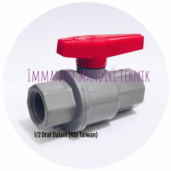 Ball valve 1/2 KDJ Taiwan drat dalam / Stop kran 1/2 KDJ Taiwan pvc