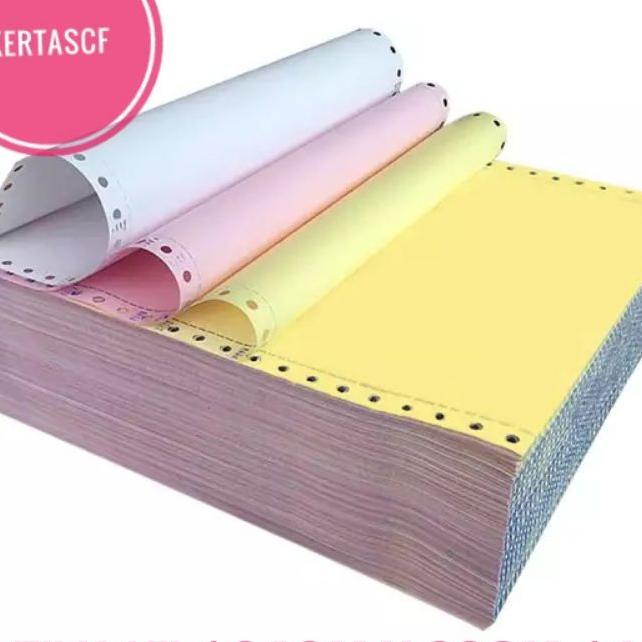 Kertascf Kertas Continuous Form 3 Ply Ukuran 9,5" X 11"/24Cm X 28Cm/A4 Kertas Komputer Berlubang Pri