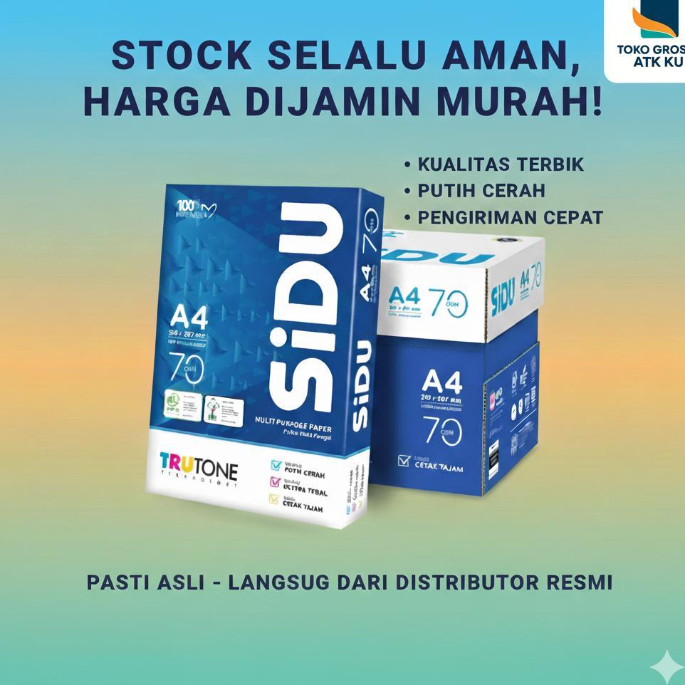 Hvs Sidu Kertas A4 F4 B5 60 Gram 70 Gram Print Foto Copy 60Gr 70Gr 80Gr 70Gsm 80Gsm 1Rim Warna