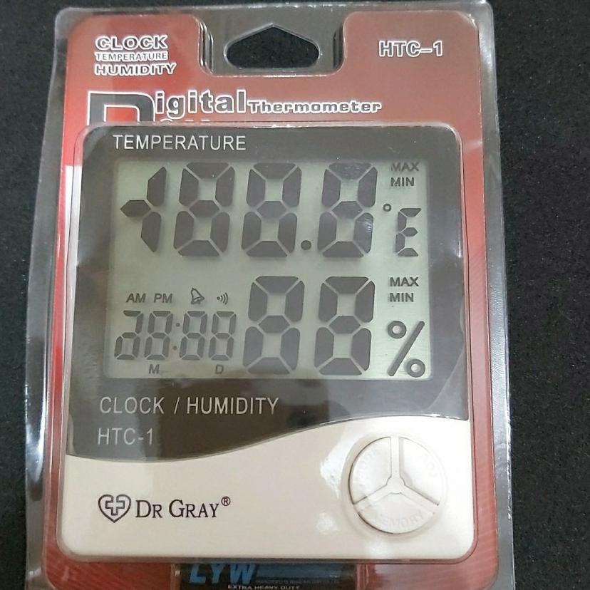 Termometer Ruangan Hygrometer Humadity Digital Termometer Ruangan Digital Jam Htc-1