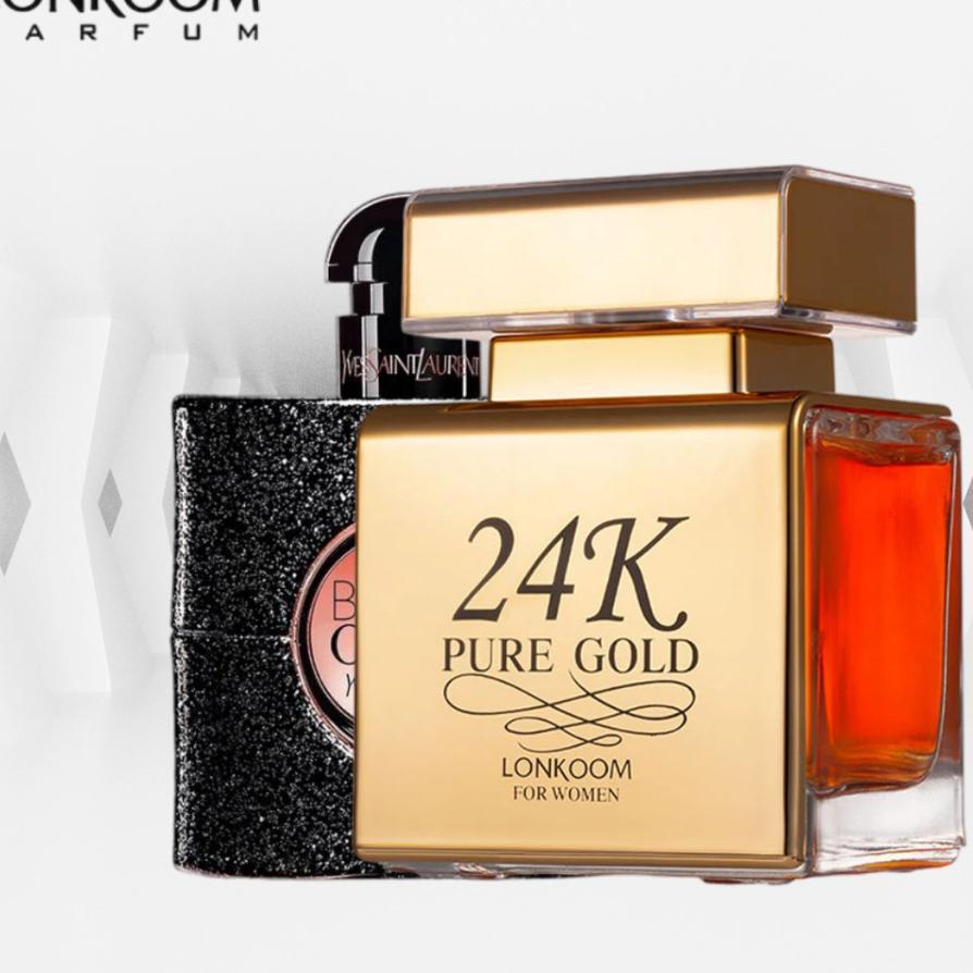 Lonkoom 24K Pure Gold Parfum Tahan Lama Edp Pria Wanita Unisex Similar To Black Op Aroma Kopi Vanill