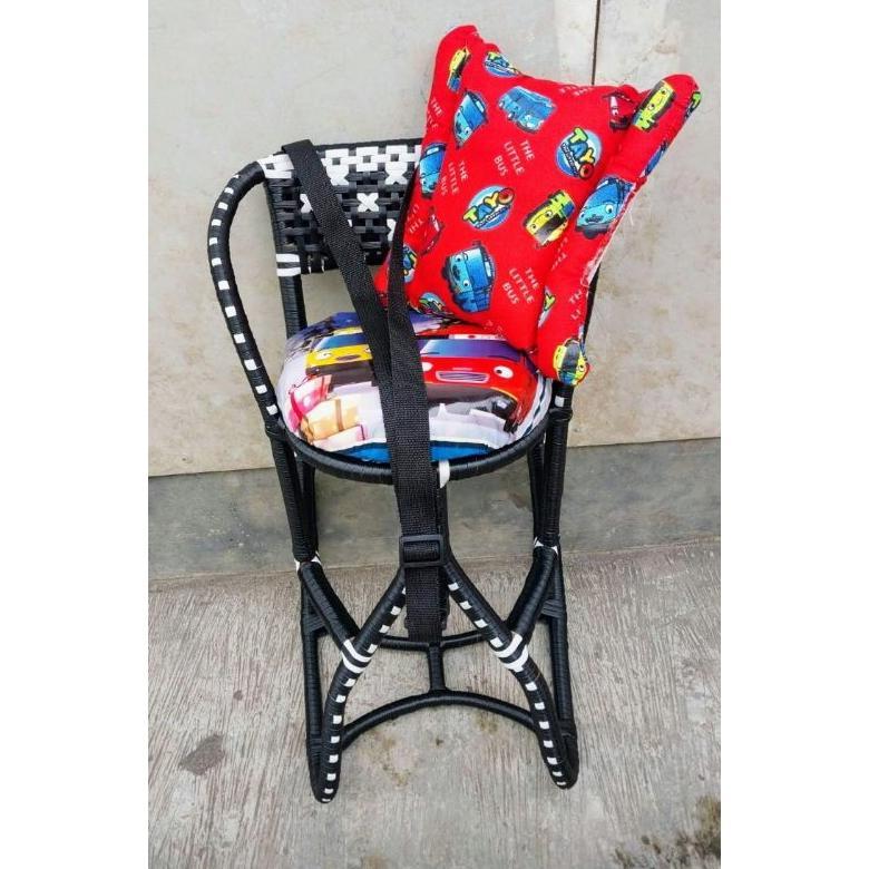 ( Murah ) Kursi Boncengan Motor Matic Anak Full Anyam Free Sabuk Bantal Stang / Boncengan Anak Rotan