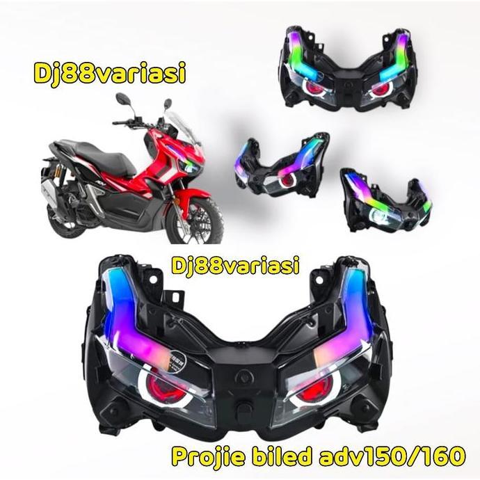 Headlamp projie biled adv 150 adv 160 projector lampu alis rgb android