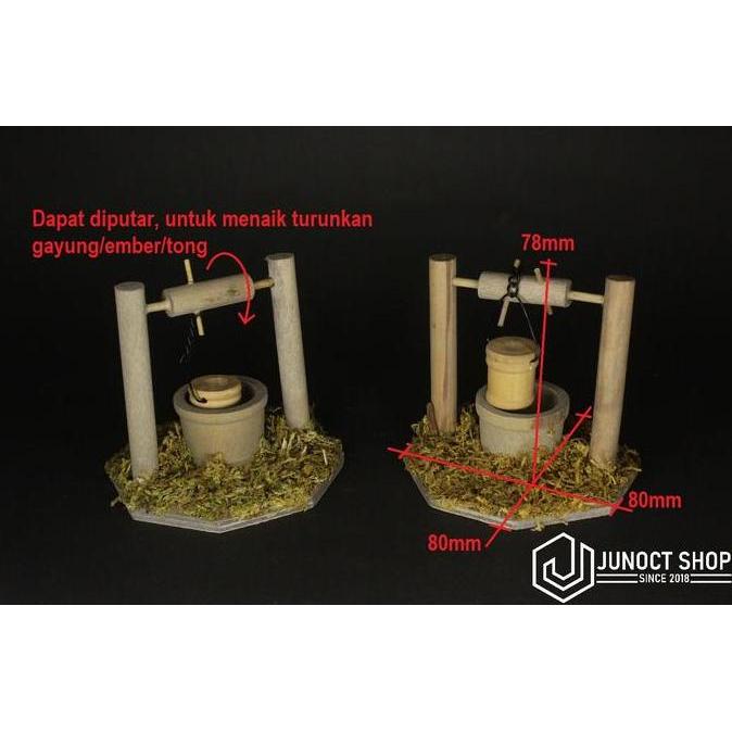 DEKORASI SUMUR KAYU - MAKET MINIATUR DIORAMA MAINAN JUN27