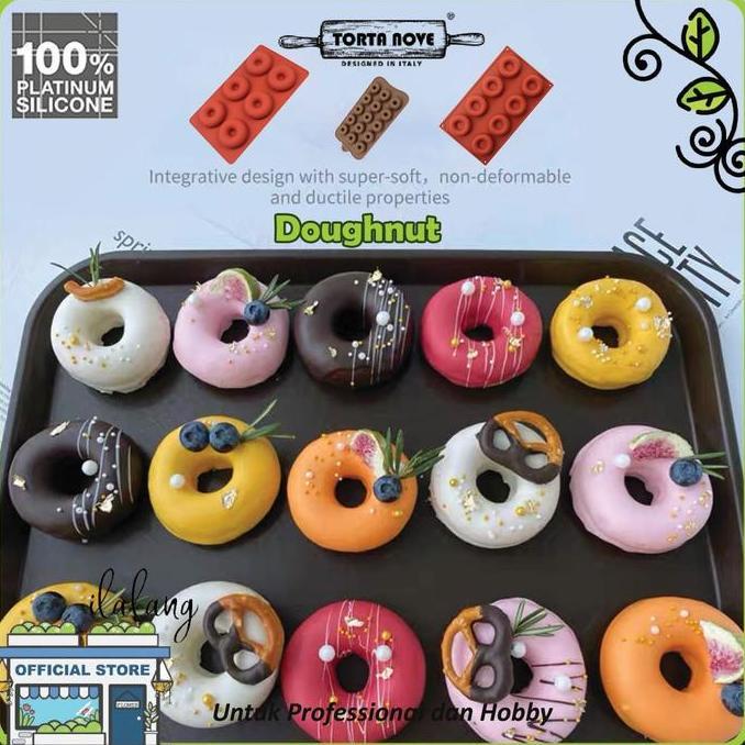 Loyang Cetakan Donut silikon bulat Bolu panggang coklat es kue permen