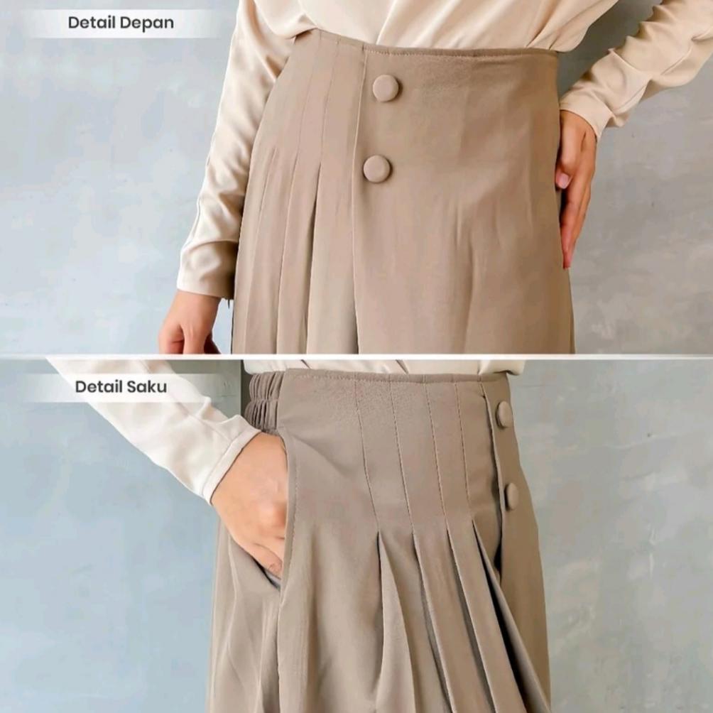 NEW DEALS Celana Kulot Rok Wanita High Waist | Casual Formal Bahan Furano Nyaman Dipakai