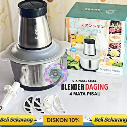 Blender Chopper Stainless Steel 2L Sx 685 Penggiling Bumbu Daging Sayur Buah / Food Processor Murah 