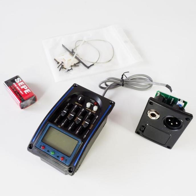 Preamp Gitar Tuner Equalizer Spul Pick Up Akustik Elektrik EQ-LC4 [terbaik]