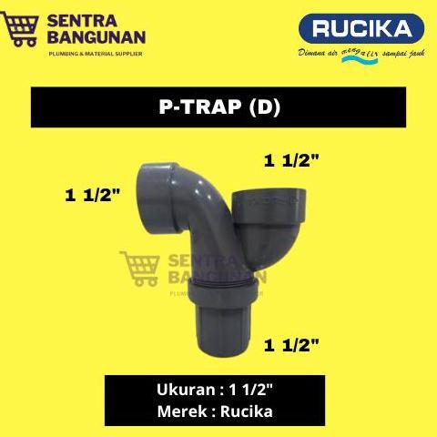 Pilihan- P-Trap D 1 1/2" Fitting Pvc Rucika / Ptrap D 1.5 Inch Rucika 1-1/2"