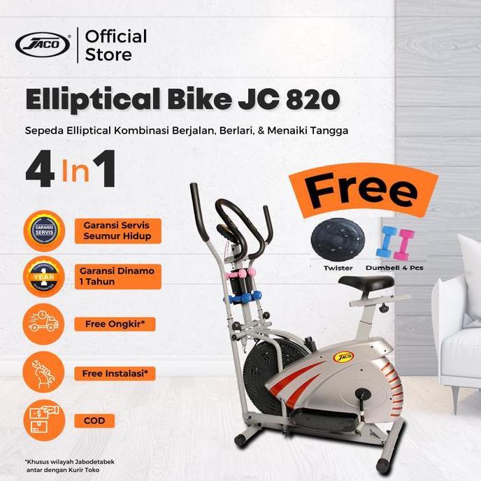 Powerz- Sepeda Statis Jaco Elliptical Bike Jc 0 Gratis Ongkir Jabodetabek