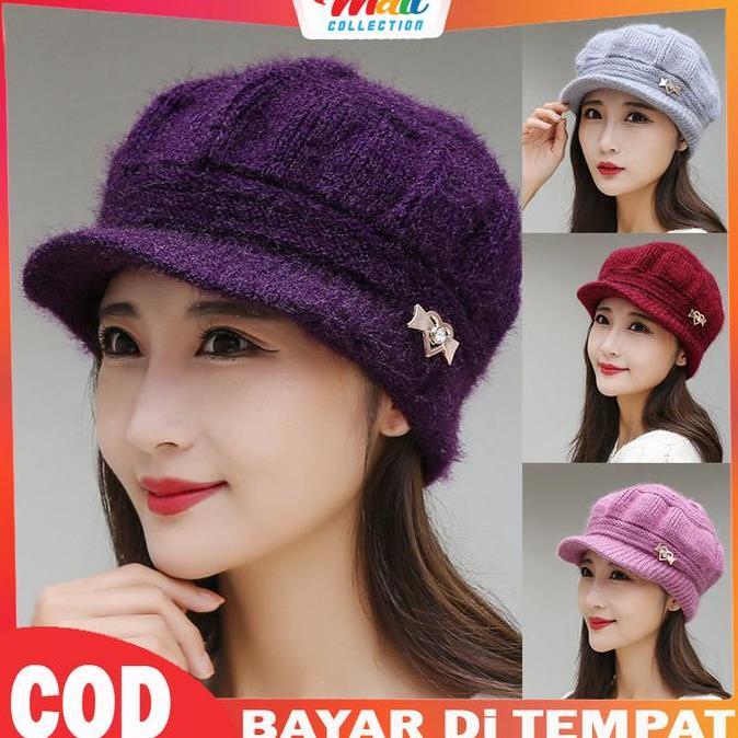 New- Mall Topi Wanita Dewasa Topi Rajut Fashion Style Korea Hangat Dingin Hat09