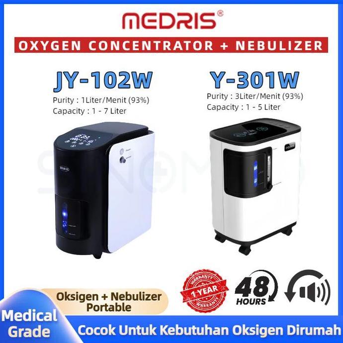 Varian Medris Oxygen Concentrator 1L 3L + Nebulizer Oksigen Konsentrator Oksigen Elektrik + Bonus