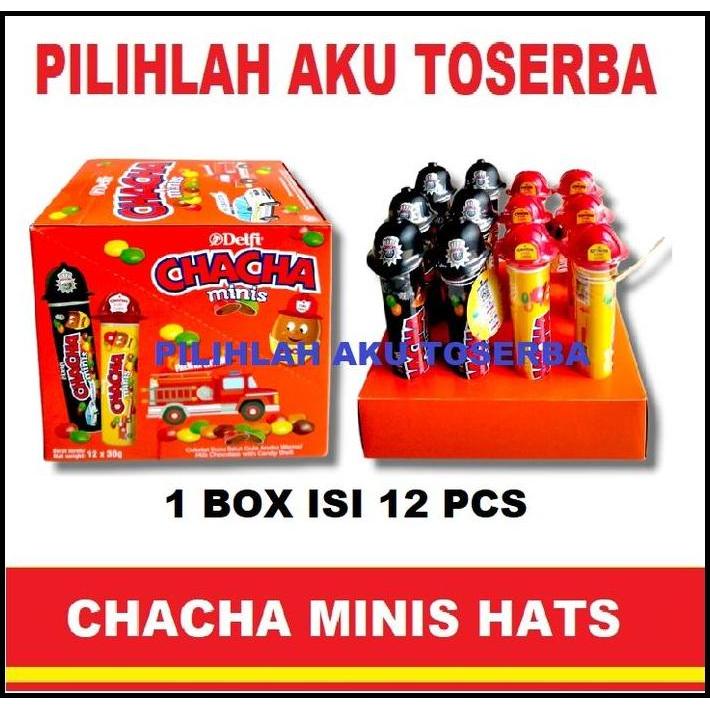 CHACHA MINIS HATS Police & Fire Milk Chocolate - (HARGA 1 BOX isi 12 )