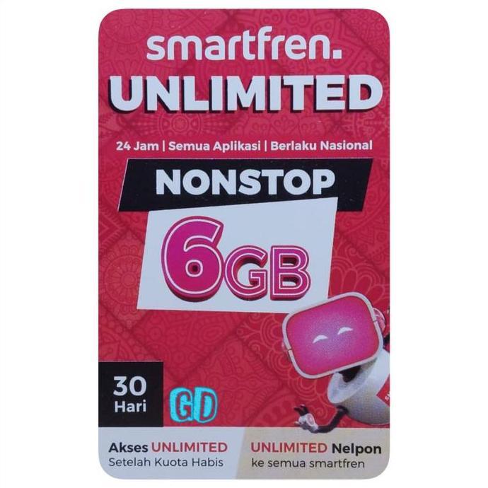 Card - Voucher Smartfren Unlimited Nonstop 6Gb